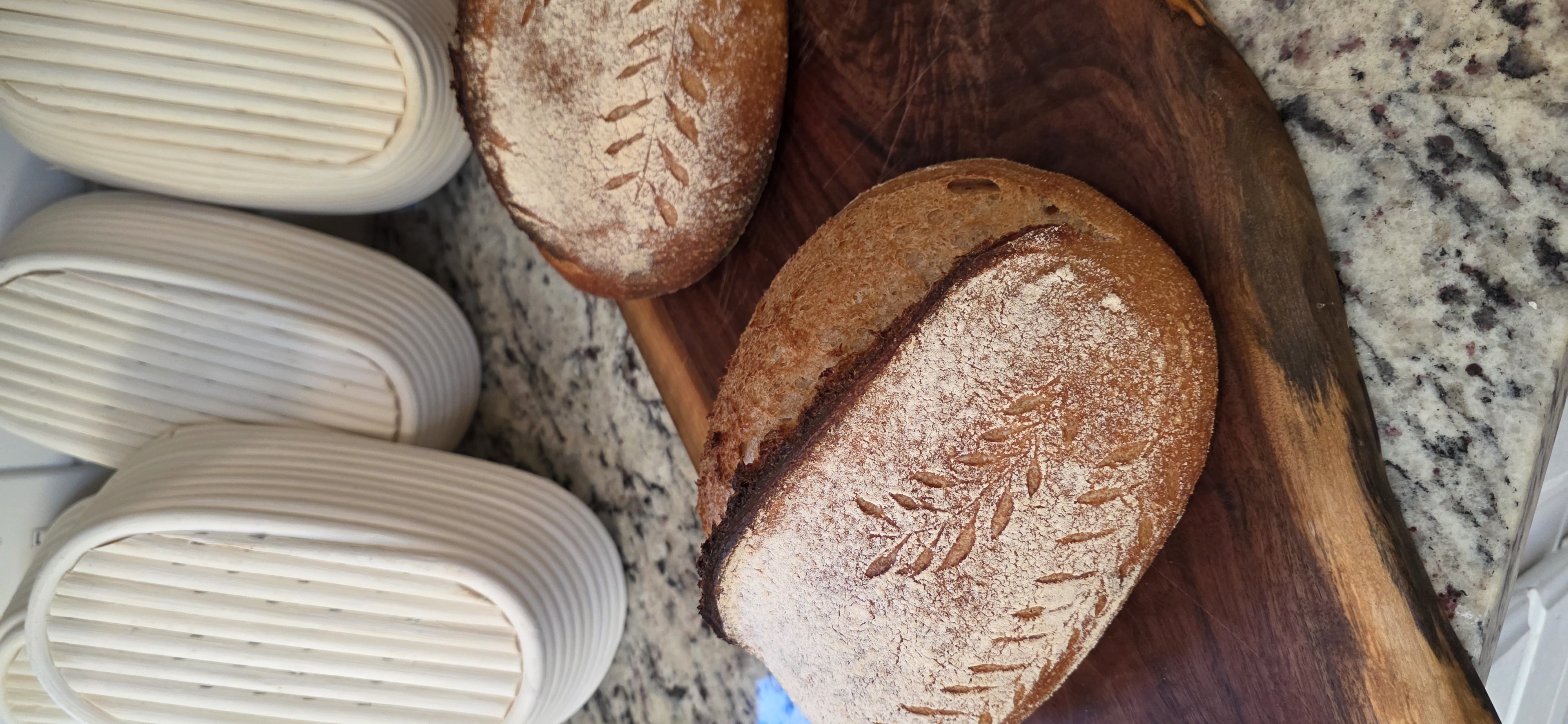 Round artisan sourdough loaf